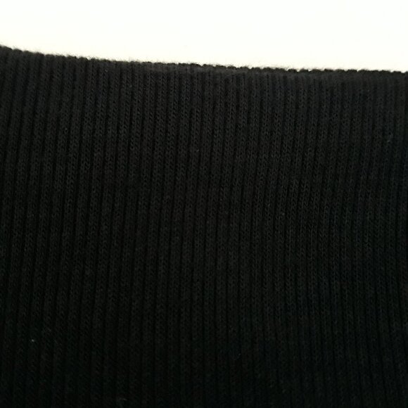 Aritzia Babaton Mock Turtleneck Micro Ribbed Top Short Sleeves Black 1X - Picture 2 of 8